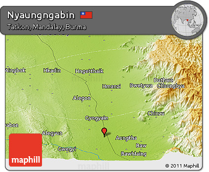 Physical Panoramic Map of Nyaungngabin