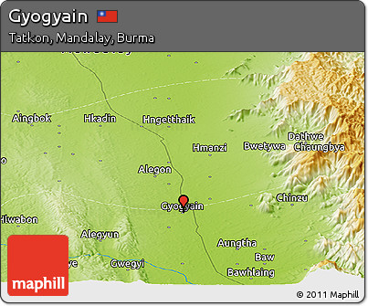 Physical Panoramic Map of Gyogyain