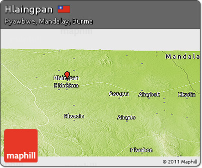 Physical Panoramic Map of Hlaingpan
