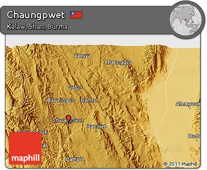 Physical 3D Map of Chaungpwet