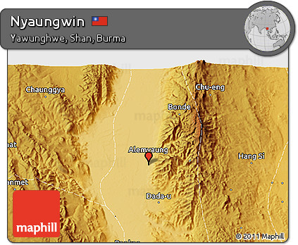 Physical 3D Map of Nyaungwin