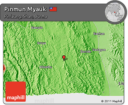 Political 3D Map of Pinmun Myauk