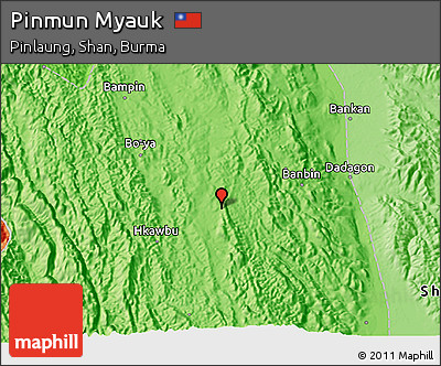 Political 3D Map of Pinmun Myauk