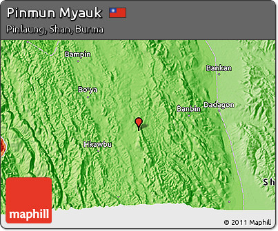 Political 3D Map of Pinmun Myauk