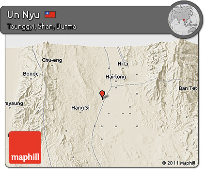 Shaded Relief 3D Map of Un Nyu