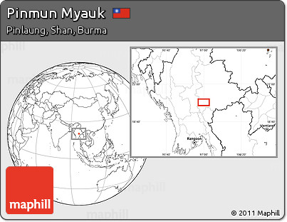 Blank Location Map of Pinmun Myauk