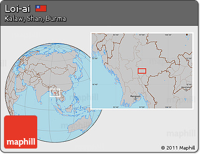 Gray Location Map of Loi-ai