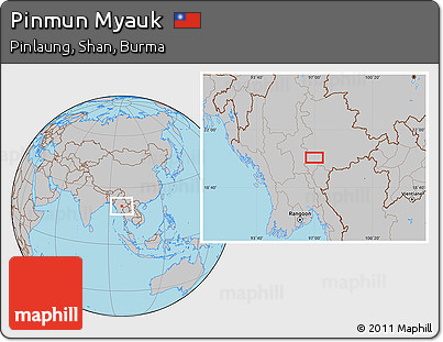 Gray Location Map of Pinmun Myauk