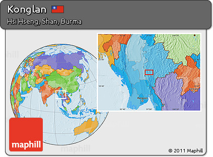 Political Location Map of Konglan