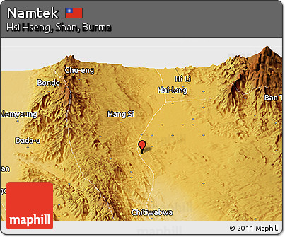 Physical Panoramic Map of Namtek