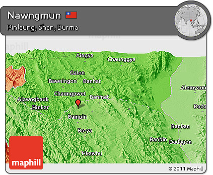 Political Panoramic Map of Nawngmun