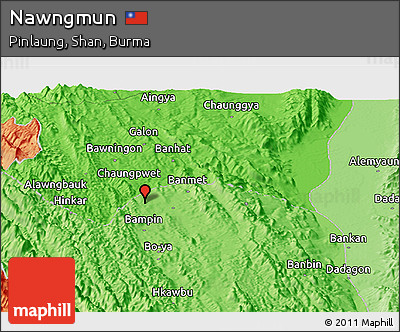 Political Panoramic Map of Nawngmun