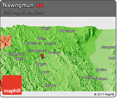 Political Panoramic Map of Nawngmun