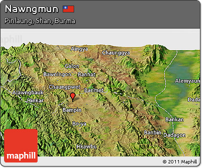 Satellite Panoramic Map of Nawngmun