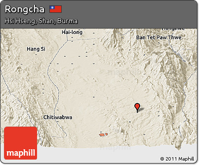 Shaded Relief Panoramic Map of Rongcha
