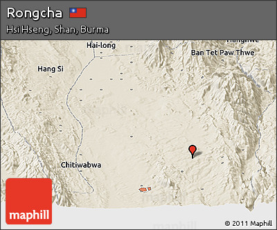 Shaded Relief Panoramic Map of Rongcha