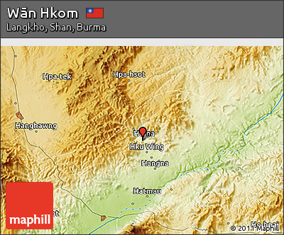 Physical 3D Map of Wān Hkom