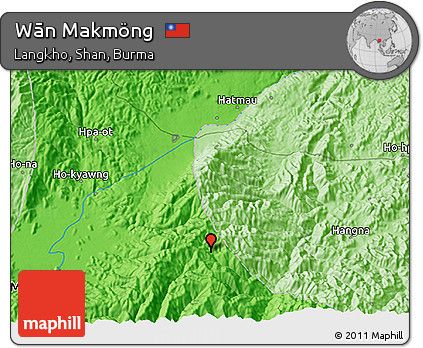 Political 3D Map of Wān Makmöng
