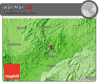 Political 3D Map of Wān Mān