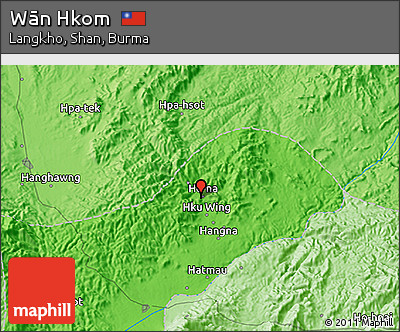 Political 3D Map of Wān Hkom
