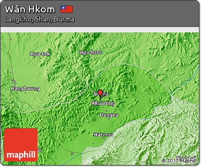Political 3D Map of Wān Hkom