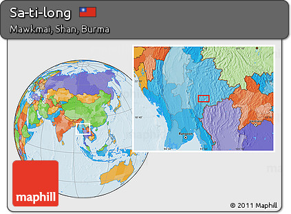Political Location Map of Sa-ti-long