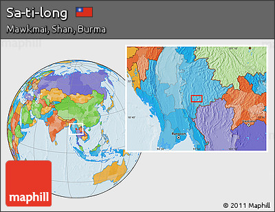 Political Location Map of Sa-ti-long