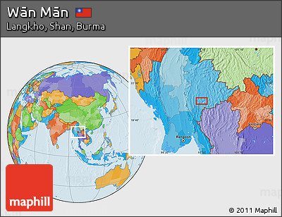 Political Location Map of Wān Mān