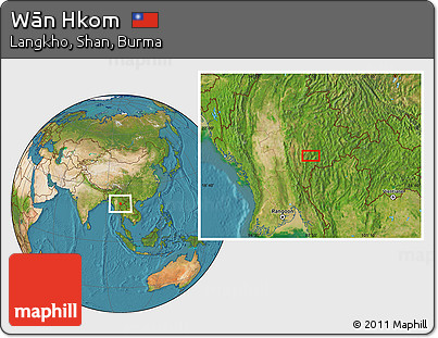 Satellite Location Map of Wān Hkom