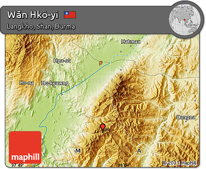 Physical Map of Wān Hkö-yi