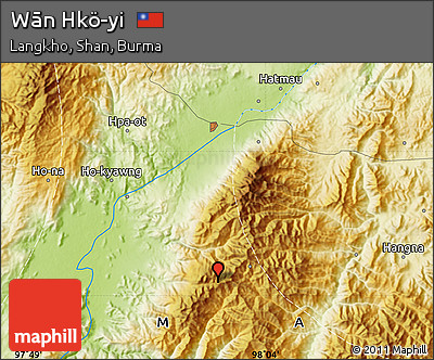 Physical Map of Wān Hkö-yi