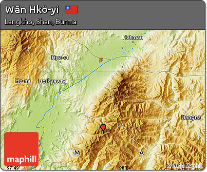 Physical Map of Wān Hkö-yi