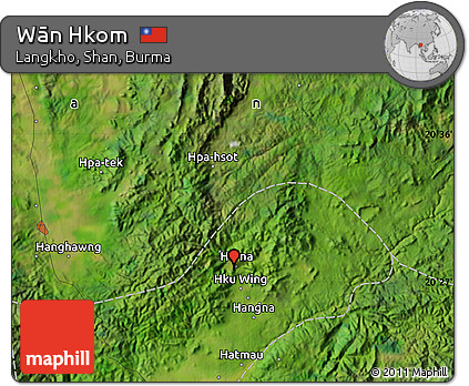 Satellite Map of Wān Hkom