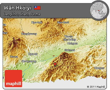 Physical Panoramic Map of Wān Hkö-yi