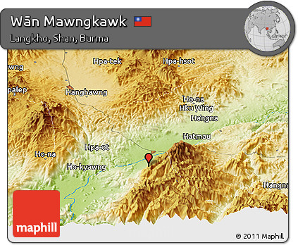 Physical Panoramic Map of Wān Mawngkawk