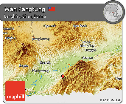 Physical Panoramic Map of Wān Pangtüng