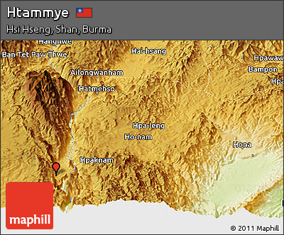 Physical Panoramic Map of Htammye