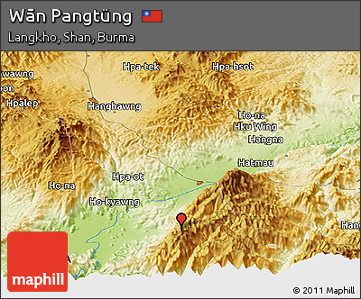 Physical Panoramic Map of Wān Pangtüng
