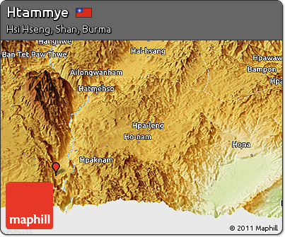 Physical Panoramic Map of Htammye
