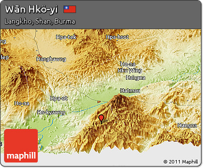 Physical Panoramic Map of Wān Hkö-yi