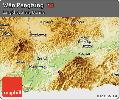 Physical Panoramic Map of Wān Pangtüng