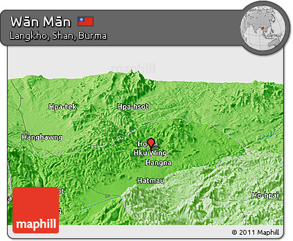 Political Panoramic Map of Wān Mān