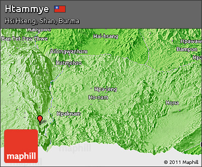 Political Panoramic Map of Htammye