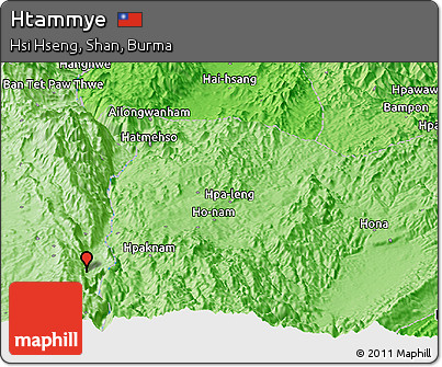 Political Panoramic Map of Htammye