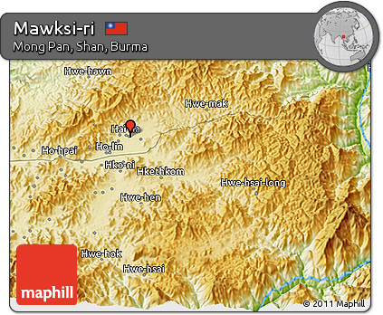 Physical 3D Map of Mawksi-ri