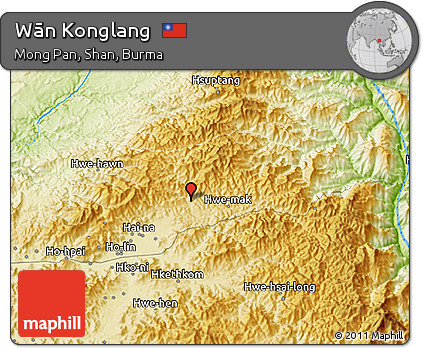 Physical 3D Map of Wān Konglang