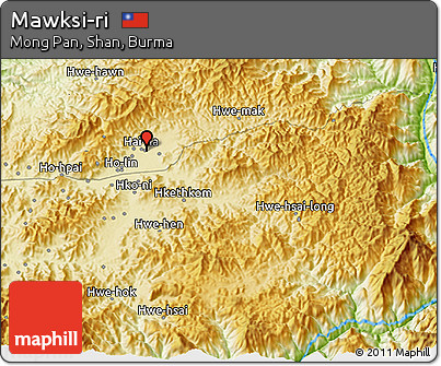 Physical 3D Map of Mawksi-ri