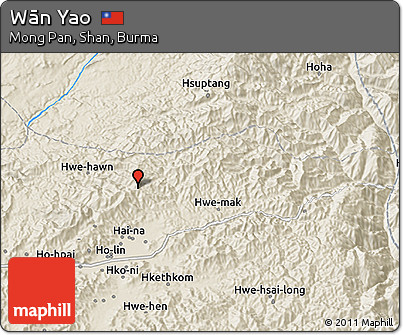 Shaded Relief 3D Map of Wān Yao
