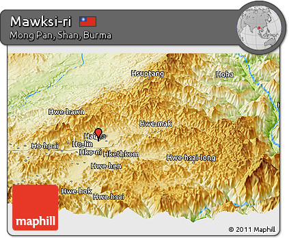 Physical Panoramic Map of Mawksi-ri