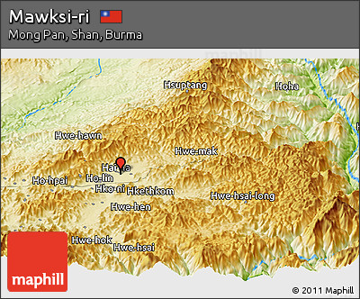 Physical Panoramic Map of Mawksi-ri